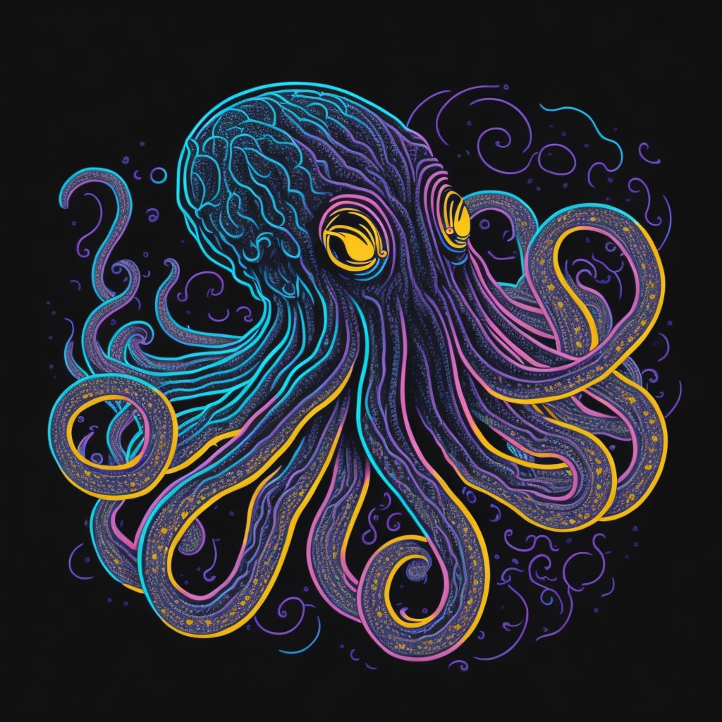 Octopus neon style