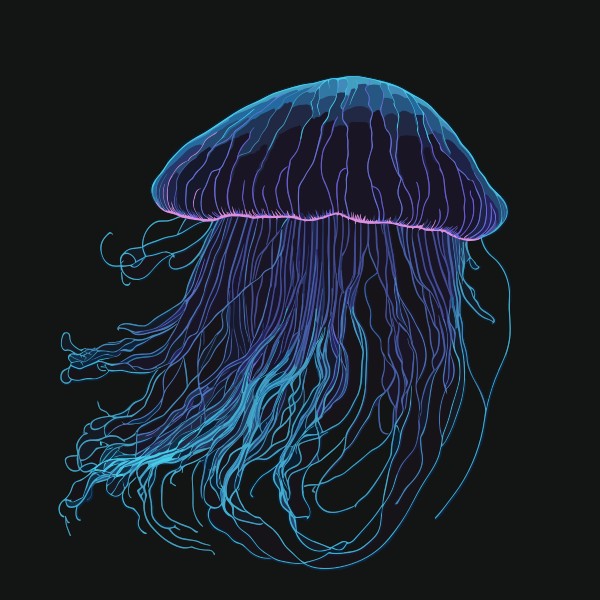 Jellyfish neon style
